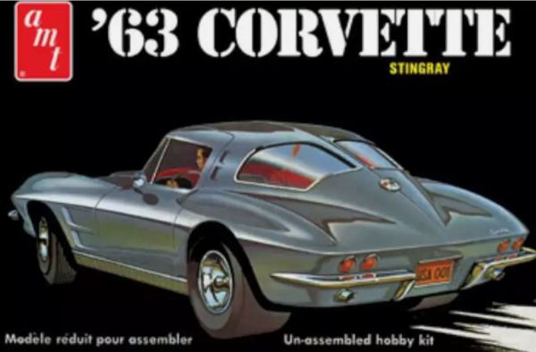 AMT861/12 - CHEVROLET Corvette Stingray 1963, om te monteren en te schilderen - 1
