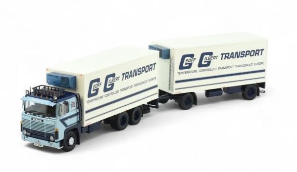 TEK86509 - SCANIA 141 6x4 koelwagen bakwagen met 1+1 assige koelwagen GEOFF GILBERT - 1
