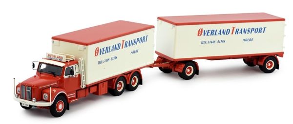 TEK82117 - SCANIA LS76 6x4 bakwagen met aanhanger 2 Assen OVERLAND - 1