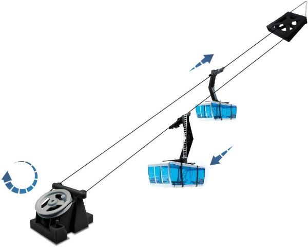 JC89294 - Skilift met 2 zwarte manuele gondels - 1
