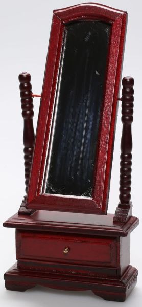 AKI0183 - Miniatuur slaapkamerspiegel voor poppenhuis afmeting L5.9 x D2.7 x H13.5 cm - 1