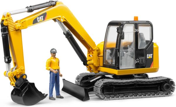 BRU2466 - CATERPILLAR minigraver op rupsen met karakter Schaal: 1/16 - 1