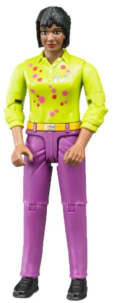 BRU60403 - Zwarte vrouw met groen shirt en roze broek - 1