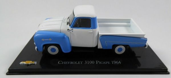 MAGCHEPICAPE64 - CHEVROLET 3100 Picape 1964 blauwe en witte pick-up - 1