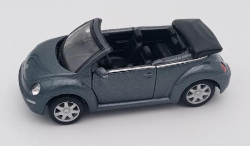 WEL2035GR -  VOLKSWAGEN NEW BEETLE Grijze metalen auto wrijvingsmodel verkocht zonder doos - 1