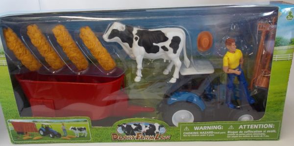 NEW05015 - Boerderijset met boerenkoe blauwe tractor en mixer - 1