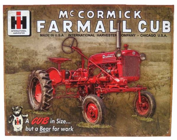DE-TIN2132 - Metalen bord McCORMICK Farmall Club - 40,5 x 31,8 cm - 1