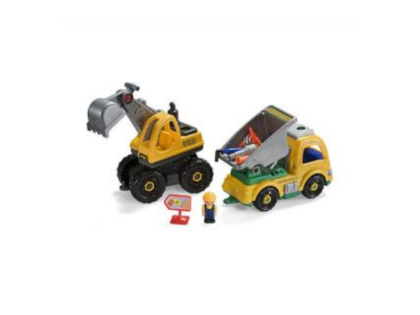 MOT13365 - Graafmachine en vrachtwagenset met figuur en accessoires - 1