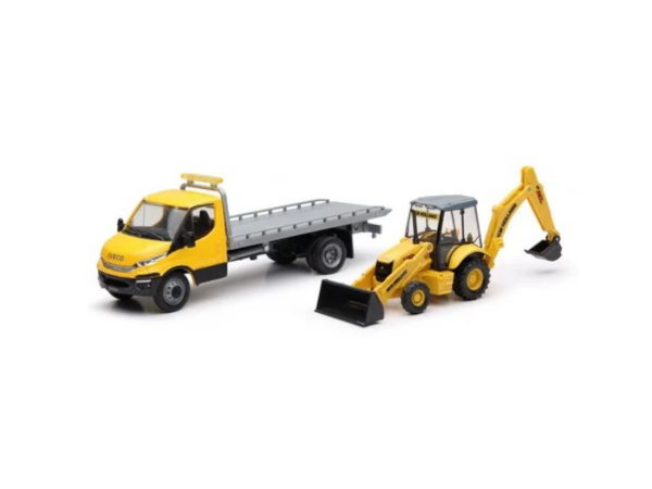 NEW16193A - IVECO vrachtwagen met graafmachine NEW HOLLAND B110C - 1