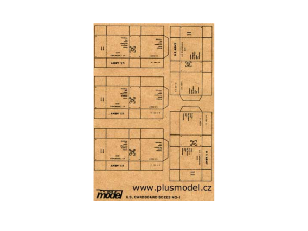 PLS009 - 5 miniatuur dozen van het Amerikaanse leger om in elkaar te zetten voor diorama afmetingen van een doos 2 x 2 x 1cm - 1