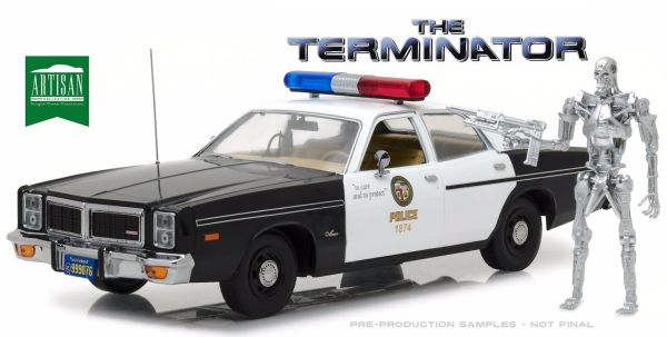 GREEN19042 - DODGE Monaco Metropolitan Police 1977 De Terminator met Terminator T800-figuur inbegrepen - 1