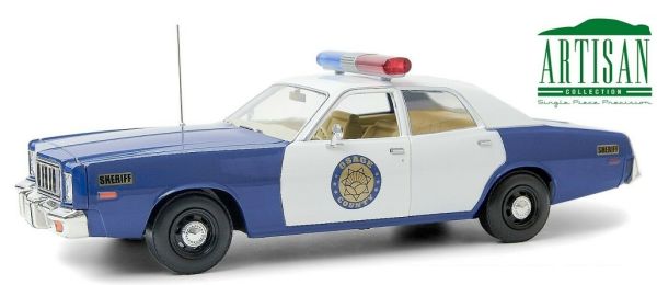 GREEN19096 - PLYMOUTH Fury 1975 Osage County Sheriff blauw en wit - 1