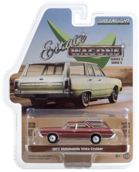 GREEN29990-D - OLDSMOBILE Vista Cruiser stationwagon 1971 rood verkocht in blisterverpakking - 1