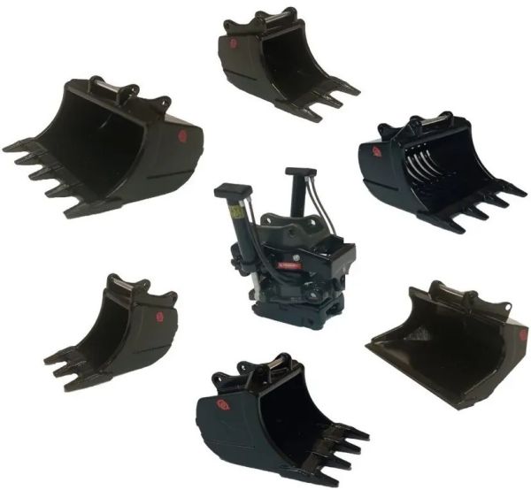 GF108-SET1 - OILQUICK OQTR-33 Tiltrotatorset met diverse bakken voor graafmachines van 24 tot 33 ton - 1