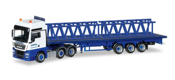 HER306928 - MAN TGX 6x4 Wasel met 3 assige semi dieplader met belading - 1