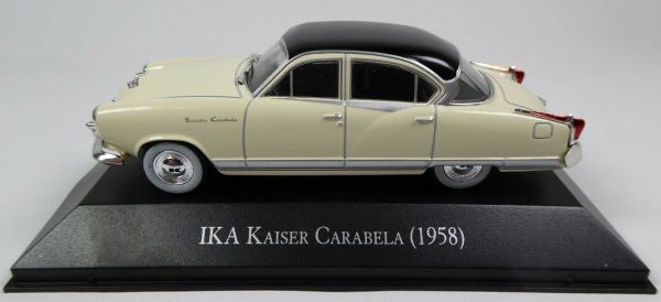 MAGARG48 - IKA Kaiser Carabela 1958 4-deurs saloon wit zwart dak verkocht in blisterverpakking - 1