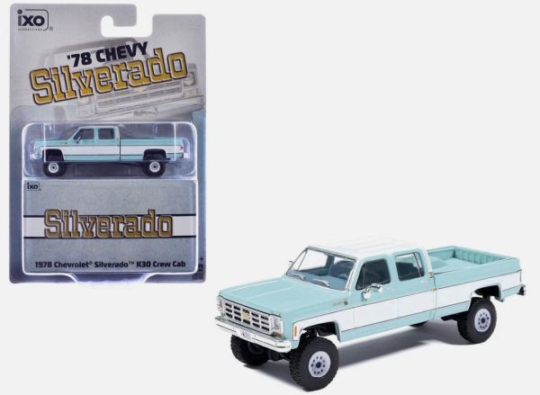 IXO-IA64007 - CHEVROLET Silverado K30 Crew Cab 1978 Blauw en wit (blisterverpakking) - 1
