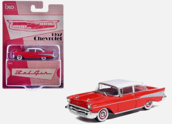 IXO-IA64008 - CHEVROLET Bel-Air 1957 Rood en wit (blisterverpakking) - 1