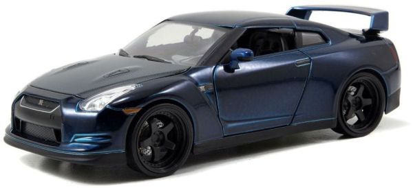 JAD97036 - NISSAN GT-R R35 2009 blauwe metallic donkere carbon motorkap door Brian Fast And Furious - 1