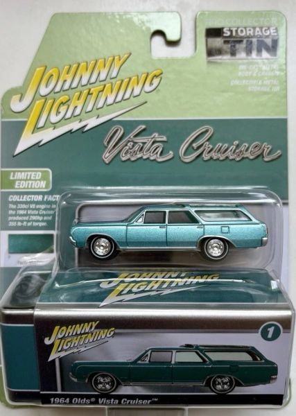 JLCT016A-A - OLDS Vista Cruiser 1964 blauw uit de COLLECTOR TINS-serie 2025, nog in de originele verpakking. - 1