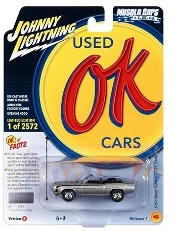 JLMC032B-F - 1969 CHEVROLET Camaro RS/SS Convertible Silver uit de MUSCLE CARS 2023-serie in blisterverpakking - 1