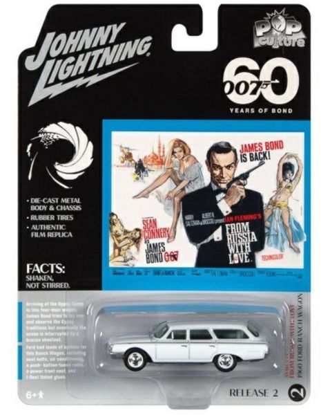 JLPC007-B - FORD Ranch Wagon 1960 wit - JAMES BOND 007 - uit de POP CULTURE 2022 serie in blisterverpakking - 1