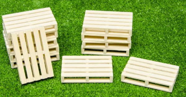 KID610023 - Set van 6 miniatuur houten pallets - 1