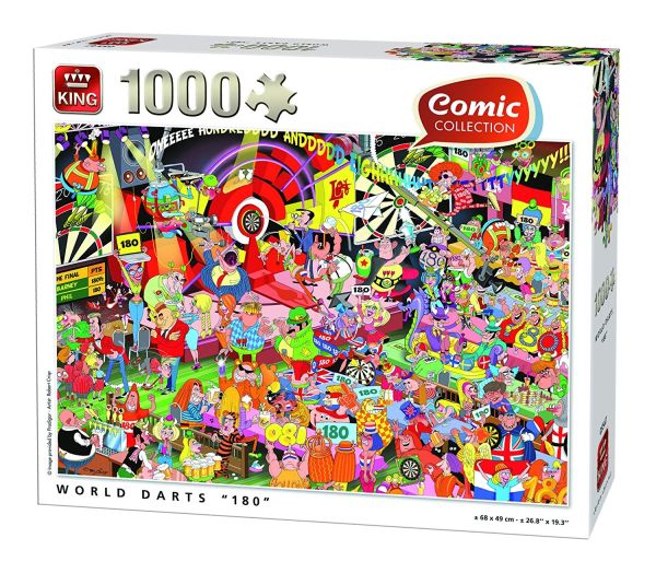 KING05547 - 1000 stukjes puzzel wereld 180 darts - 1