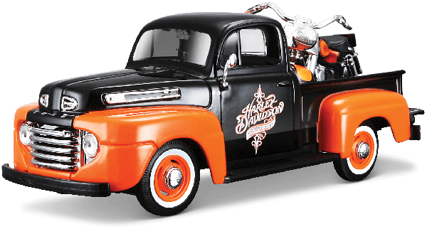 MST32180 - FORD F-1 pick-up met een HARLEY DAVIDSON motorfiets uit 1948 - 1