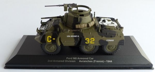 MAGMIVFORDM8 - Licht gepantserde FORD M8 pantserwagen 2e pantserdivisie Slag bij Avranche Normandië Frankrijk 1944 - 1