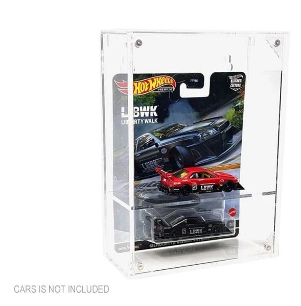 M2M-MJ15020 - Vitrinekast met uitneembaar schap voor auto's in blisterverpakking op schaal 1/64. - 1