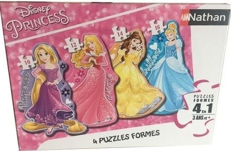NAT86205 - 4 puzzels - 10; 12; 14 en 16 stukjes - De prinsessen - 36 x 26 cm - 1