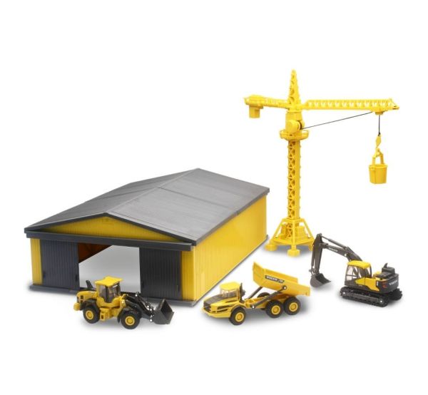 NEW32105 - Bouwplaatsbak met VOLVO-machines - 1