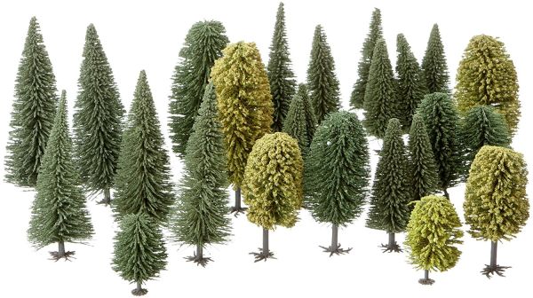 NOC26811 - Lot van 25 bomen 10 loofbomen en 15 dennen van 5 tot 14 cm hoog - 1