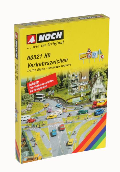 NOC60521 - 270 verkeersborden met 63 palen HO schaal 1/87 - 1