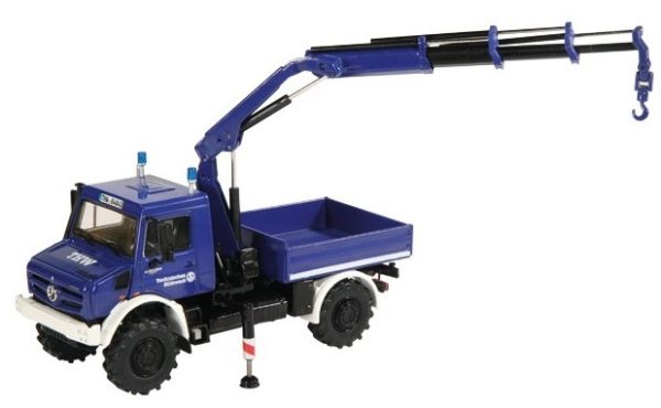 NZG9113/01 - MERCEDES BENZ Unimog U 5002 THW met hulpkraan - 1
