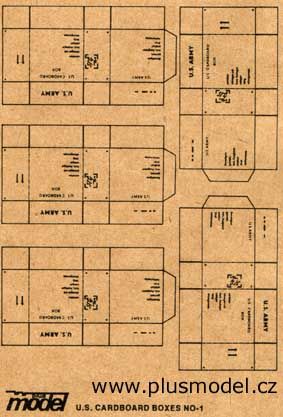 PLS009 - 5 miniatuur dozen van het Amerikaanse leger om in elkaar te zetten voor diorama afmetingen van een doos 2 x 2 x 1cm - 1