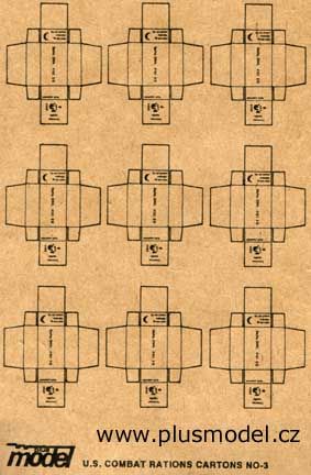 PLS011 - 9 miniatuur dozen van het Amerikaanse leger om in elkaar te zetten voor diorama afmetingen van een doos 1;3 x 0;4 x 0;8 cm - 1
