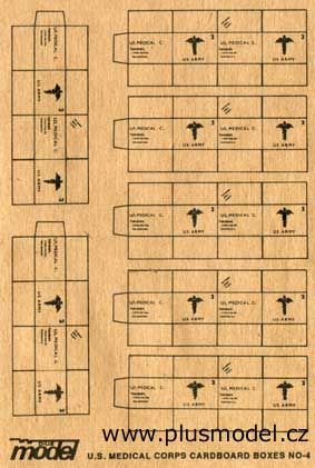 PLS012 - miniatuur kartonnen dozen van het Amerikaanse leger om in elkaar te zetten voor diorama afmetingen van een kartonnen doos 1;9 x 1;9 x 1 cm - 1
