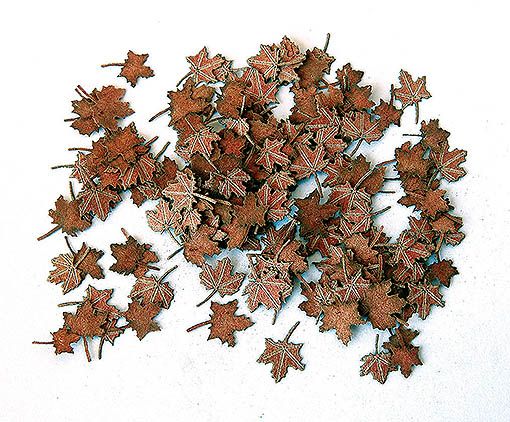 PLS4034 - 3 mm miniatuur rode esdoornbladeren voor diorama - 1