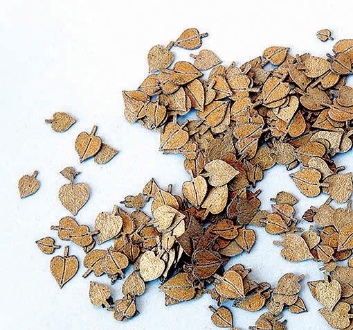 PLS4035 - 3 mm miniatuur gele lindeblaadjes voor diorama - 1
