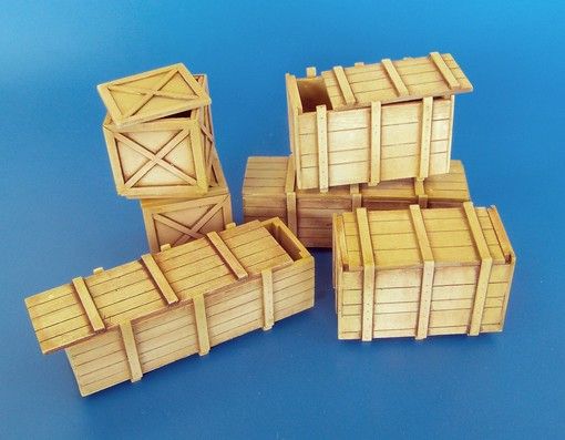 PLS453 - 6 miniatuurkratten van verschillende afmetingen om in elkaar te zetten en te schilderen - 1