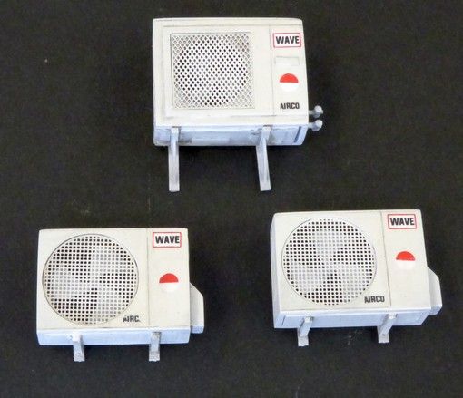 PLS491 - 3 miniatuur airconditioners om in elkaar te zetten en te schilderen - 1