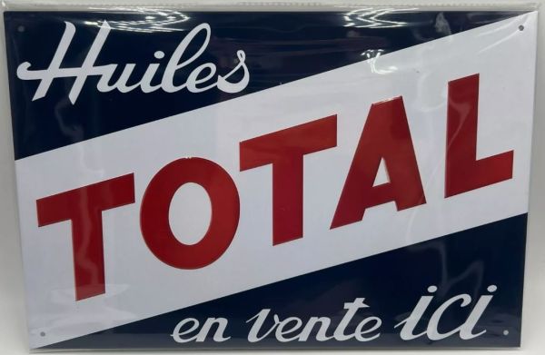 MAGPB219 - Metalen plaat TOTAL Huiles - hier te koop! - 20x30 cm - 1