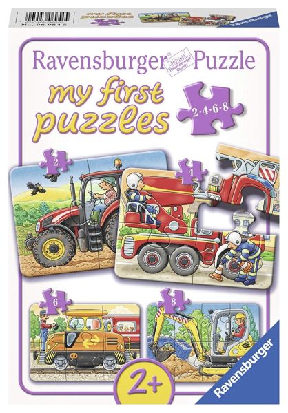 RAV069545 - 4 puzzels - 2;4;6;8 stukjes - Voertuigen - 1