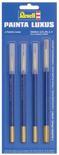REV39629 - 4 premium marterhaarborstels maten 5/0; 00; 2; 5 - 1