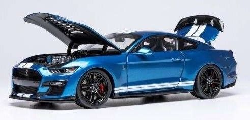 IXO18RDC244-FO - FORD Mustang Shelby GT500 2022 Blauw en Wit - 1