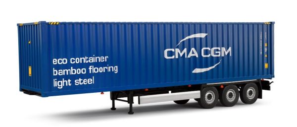 SOL2400507 - 3-assige containertrailer en CMA CGM container - 1