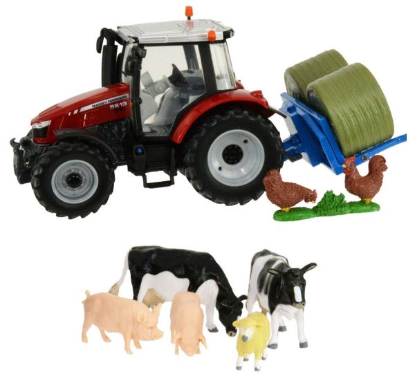 BRI43205 - MASSEY-FERGUSON 5612 Met Accessoires en Dieren - 1