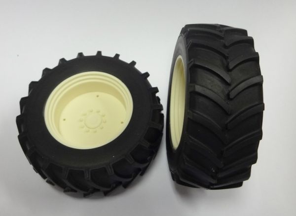ART04272B - 2x Tractor achterwiel wit 61mm - 1